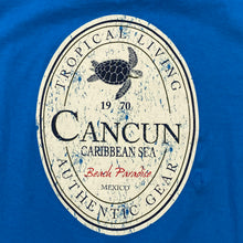 Load image into Gallery viewer, CANCUN MEXICO “Beach Paradise” Turtle Souvenir Spellout Graphic T-Shirt