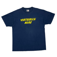 Load image into Gallery viewer, Oneita VIRTUALLY HERE Computer Gear Novelty Spellout Graphic Single Stitch T-Shirt
