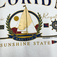 Load image into Gallery viewer, Jerzees FLORIDA “Sunshine State” Nautical Souvenir Spellout Graphic T-Shirt