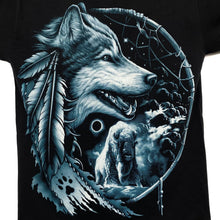 Load image into Gallery viewer, ROCK EAGLE Native American Dream Catcher Bison Wolf Animal Nature T-Shirt