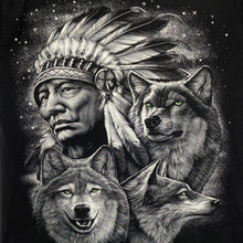 Load image into Gallery viewer, ROCK EAGLE Native American Wolf Animal Nature Graphic T-Shirt