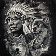 Load image into Gallery viewer, ROCK EAGLE Native American Wolf Animal Nature Graphic T-Shirt