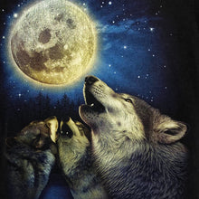 Load image into Gallery viewer, WILD Howling Wolf Full Moon Animal Wildlife Graphic T-Shirt