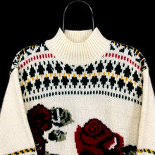 Load image into Gallery viewer, CHELSEA GIRL Rose Patterned Acrylic Wool Knit Sweater