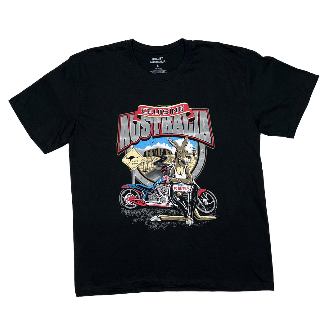CRUISING AUSTRALIA “Born To Be Wild” Kangaroo Biker Souvenir Graphic T-Shirt