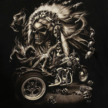 Load image into Gallery viewer, WILD Native American Skull Biker Graphic T-Shirt