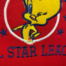 Load image into Gallery viewer, LOONEY TUNES (2001) “Varsity All Star League” Tweety Embroidered V-Neck Sweatshirt
