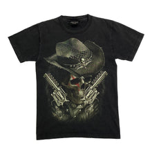 Load image into Gallery viewer, ROCK CHANG Gothic Skeleton Skull Cowboy Graphic T-Shirt