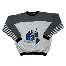 Load image into Gallery viewer, NO.26 Abstract Art Graphic Colour Block Striped Crewneck Sweatshirt