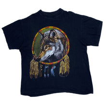 Load image into Gallery viewer, ZIP IT London Wolf Animal Native American Dream Catcher Graphic T-Shirt