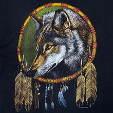 Load image into Gallery viewer, ZIP IT London Wolf Animal Native American Dream Catcher Graphic T-Shirt