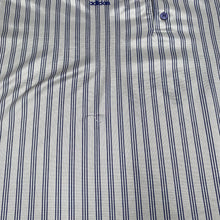 Load image into Gallery viewer, Vintage 80’s ADIDAS Made In Slovenia Pinstripe Collared Polyester Jersey Top