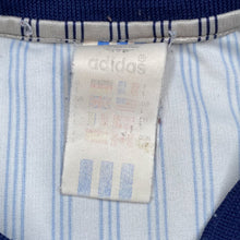 Load image into Gallery viewer, Vintage 80’s ADIDAS Made In Slovenia Pinstripe Collared Polyester Jersey Top