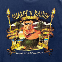 Load image into Gallery viewer, SHAKIN’ N’ BACON “Luau Style” Maui Hawaii Souvenir Graphic Spellout T-Shirt