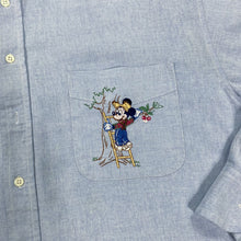 Load image into Gallery viewer, Disney DONALDSON Mickey Mouse Embroidered Button-Up Long Sleeve Shirt