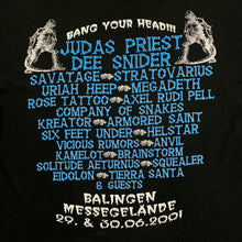 Load image into Gallery viewer, BANG YOUR HEAD (2001) “Odyssey In Metal” Heavy Metal Band Festival Lineup T-Shirt