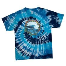 Load image into Gallery viewer, Hanes “SURFIN’ USA” Surfer Spellout Graphic Spiral Tie Dye T-Shirt