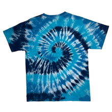 Load image into Gallery viewer, Hanes “SURFIN’ USA” Surfer Spellout Graphic Spiral Tie Dye T-Shirt