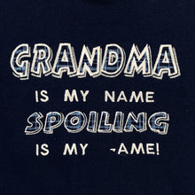 Load image into Gallery viewer, GRANDMA IS MY NAME SPOILING IS MY GAME! Embroidered Crewneck Sweatshirt