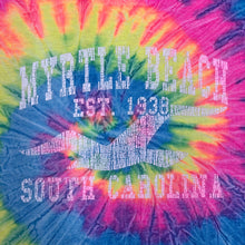 Load image into Gallery viewer, MYRTLE BEACH “South Carolina” Graphic Souvenir Multi Colour Rainbow Tie Dye T-Shirt