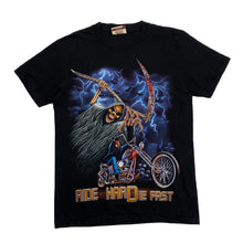 Load image into Gallery viewer, Rock Eagle RIDE HARD DIE FAST Gothic Biker Spellout Graphic T-Shirt