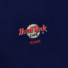 Load image into Gallery viewer, Vintage Hard Rock Cafe “Rome” Embroidered Souvenir Logo Navy Blue Polo Shirt