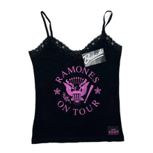 Load image into Gallery viewer, Bravado (2007) RAMONES “On Tour” Logo Spellout Punk Rock Band Lace Vest Top
