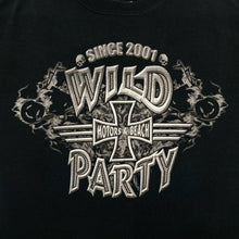 Load image into Gallery viewer, WILD PARTY “Motors & Beach” Biker Souvenir Spellout Graphic T-Shirt