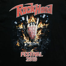 Load image into Gallery viewer, Rock Hard Festival 2010 Graphic Spellout Music Band Festival Lineup Black T-Shirt