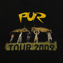 Load image into Gallery viewer, Pur “Tour 2009” Graphic Spellout German Pop Rock Band Black T-Shirt