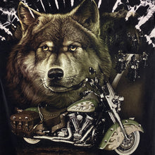 Load image into Gallery viewer, SURVIVORS Studded Wolf Biker Graphic Bleach Tie Dye Effect T-Shirt