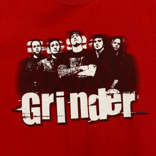 Load image into Gallery viewer, Early 00’s Grinder Graphic Spellout Punk Heavy Metal Band Red T-Shirt