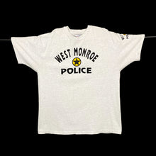 Load image into Gallery viewer, Hanes WEST MONROE POLICE Graphic Logo Spellout Single Stitch T-Shirt
