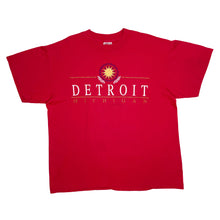 Load image into Gallery viewer, Teejays DETROIT MICHIGAN Graphic Souvenir Spellout Single Stitch T-Shirt