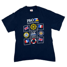 Load image into Gallery viewer, Hanes (1995) P&O EUROPEAN FERRIES “Dover Calais” Souvenir Spellout Graphic T-Shirt