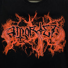 Load image into Gallery viewer, AMORTEZ Graphic Spellout Black Death Heavy Metal Band T-Shirt
