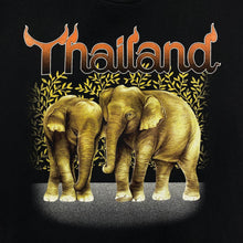 Load image into Gallery viewer, Early 00’s Joligolf Thailand Elephant Souvenir Spellout Graphic Black T-Shirt