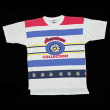 Load image into Gallery viewer, SYCAMORE “American Collection” Colour Block Striped Spellout Graphic T-Shirt