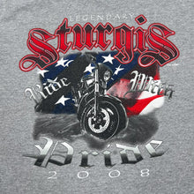 Load image into Gallery viewer, STURGIS (2008) “Ride With Pride” Biker Souvenir Spellout Graphic Long Sleeve T-Shirt
