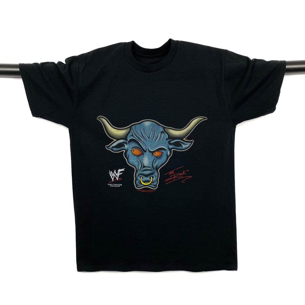 WWF (1999) THE ROCK Brahma Bull Wrestling Logo Graphic T-Shirt