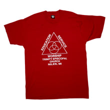 Load image into Gallery viewer, Screen Stars EDUCATION SERVICE WORSHIP Spellout Graphic Single Stitch T-Shirt