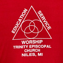 Load image into Gallery viewer, Screen Stars EDUCATION SERVICE WORSHIP Spellout Graphic Single Stitch T-Shirt