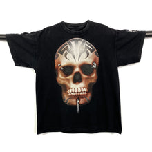 Load image into Gallery viewer, Gothic Tribal Tattoo Skull Graphic Faded T-Shirt