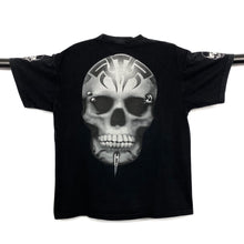 Load image into Gallery viewer, Gothic Tribal Tattoo Skull Graphic Faded T-Shirt