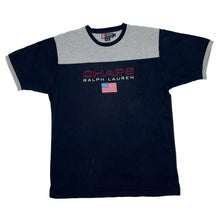 Load image into Gallery viewer, CHAPS RALPH LAUREN Embroidered Flag Logo Spellout Colour Block Ringer T-Shirt