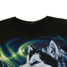 Load image into Gallery viewer, ROCK EAGLE Snow Dog Husky Northern Lights Aurora Borealis Nature Graphic T-Shirt