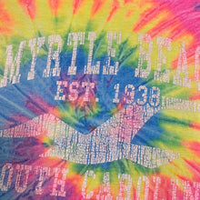 Load image into Gallery viewer, MYRTLE BEACH “South Carolina” Graphic Souvenir Multi Colour Rainbow Tie Dye T-Shirt