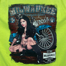 Load image into Gallery viewer, MILWAUKEE MOTORCYCLE WEEK “Biker’s Den” Souvenir Spellout Graphic T-Shirt