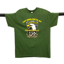 Load image into Gallery viewer, AIRBORNE Screaming Eagles “Ride For Jeff” Biker Souvenir Graphic Spellout T-Shirt