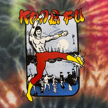 Load image into Gallery viewer, Hanes KUNG-FU Martial Arts Bruce Lee Cartoon Graphic Spellout Tie Dye T-Shirt